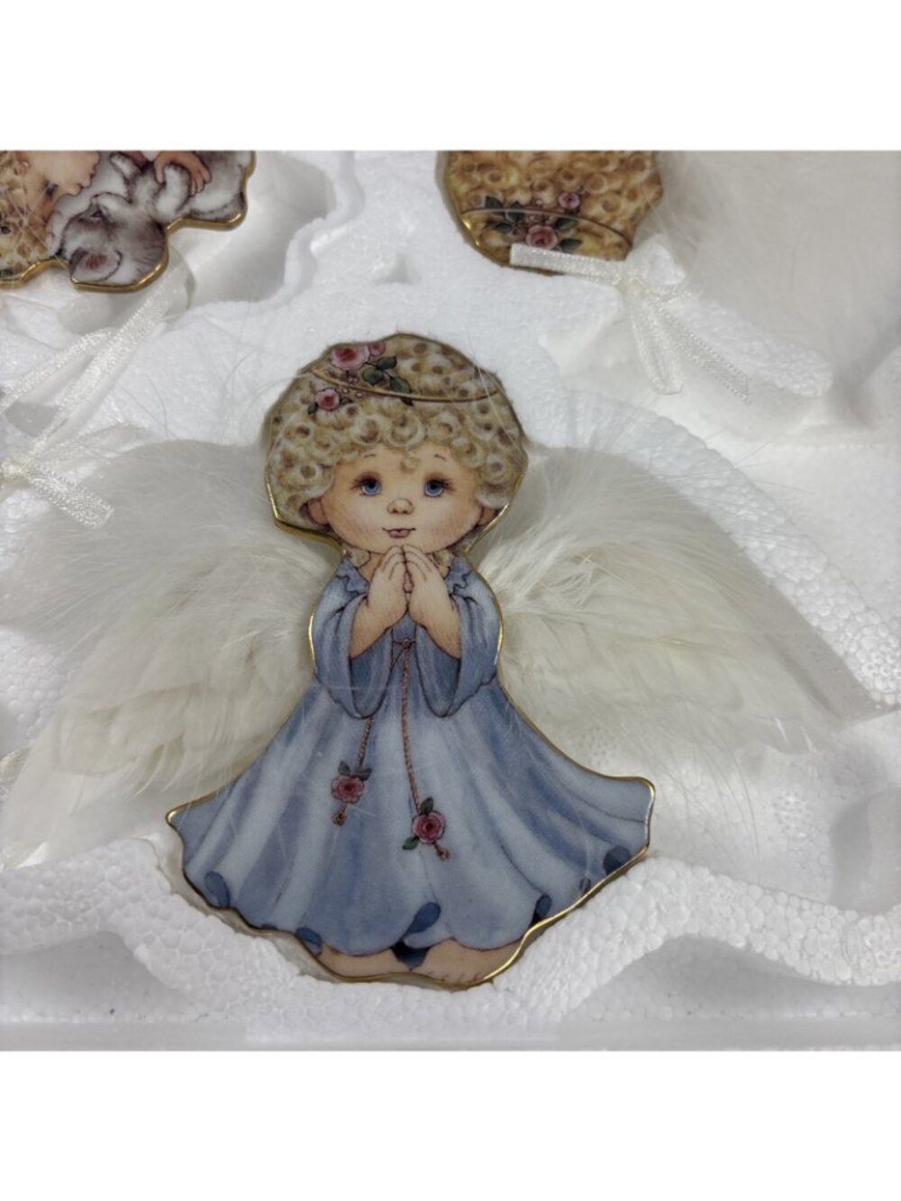 Bradford Editions Small Blessings Angels Ornaments Porcelain Set of 3 - Picture 2 of 7